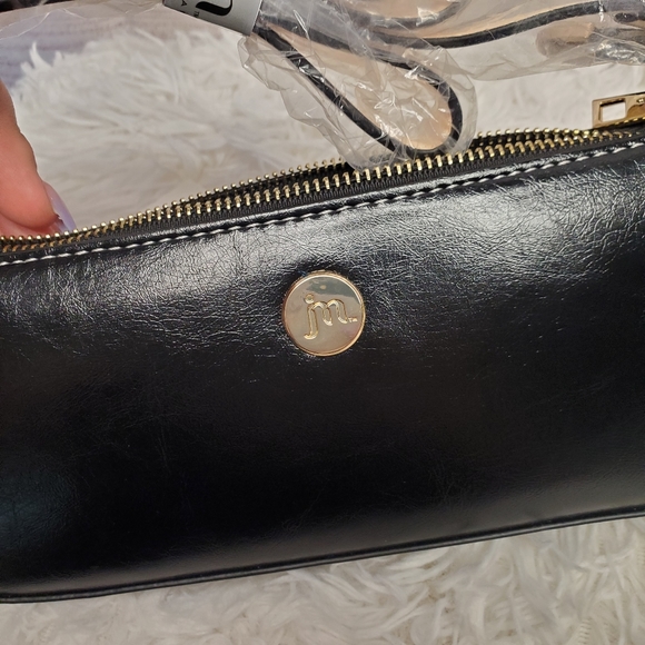 Jessica Moore Faux Leather Baguette Bag/Mini Purse Black NWT - Picture 6 of 8